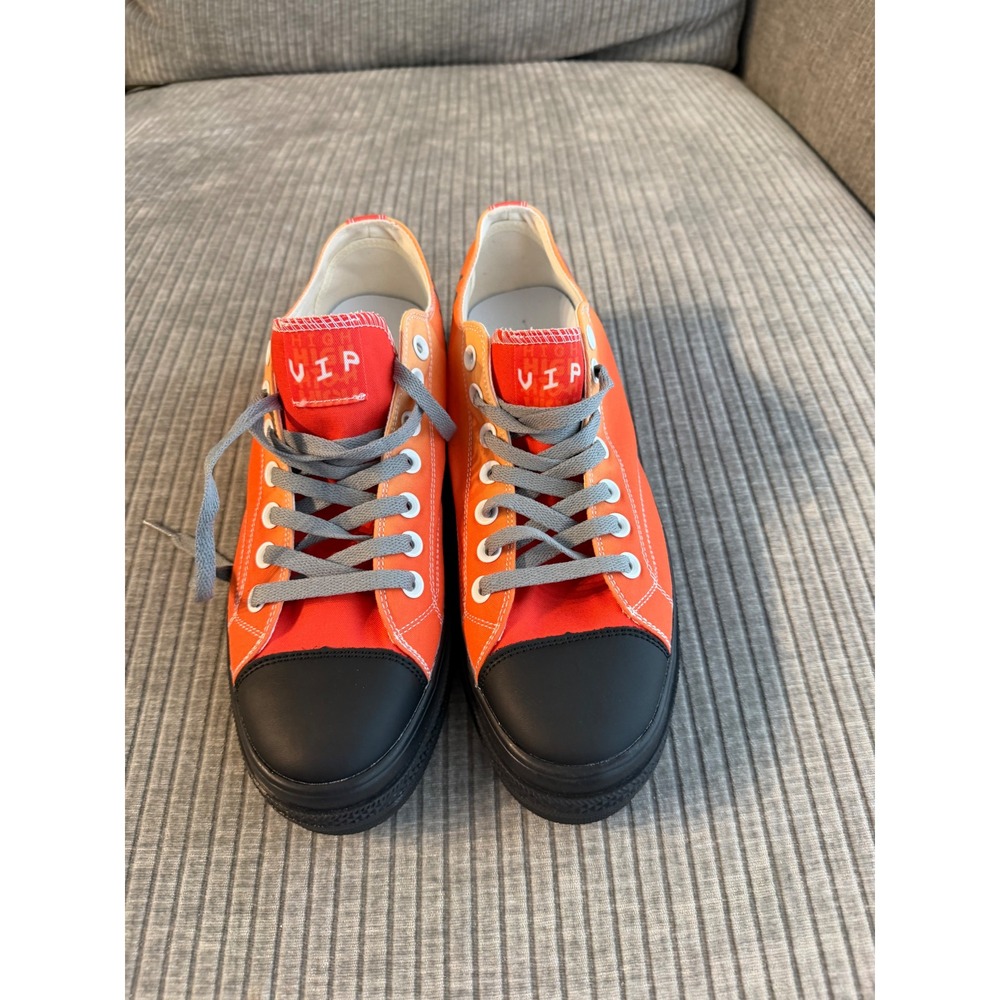 High VIP Keith Urban Low Top Sneakers Orange Red Gradient Canvas Women 10.5